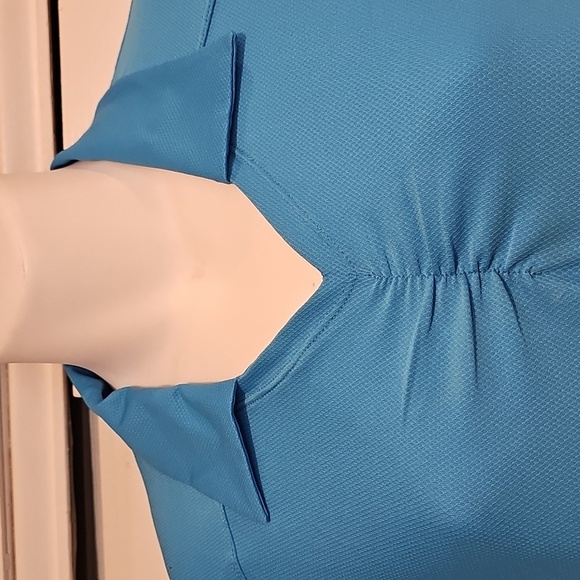 Athleta Birdie Polo Shirt 426902 Blue Ruched Athletic Top Size S EUC - Picture 4 of 8